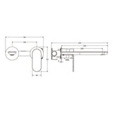 Fienza Empire Slim 160/200mm Outlet Basin/Bath Wall Mixer Set Round Plates Variant Colour Available