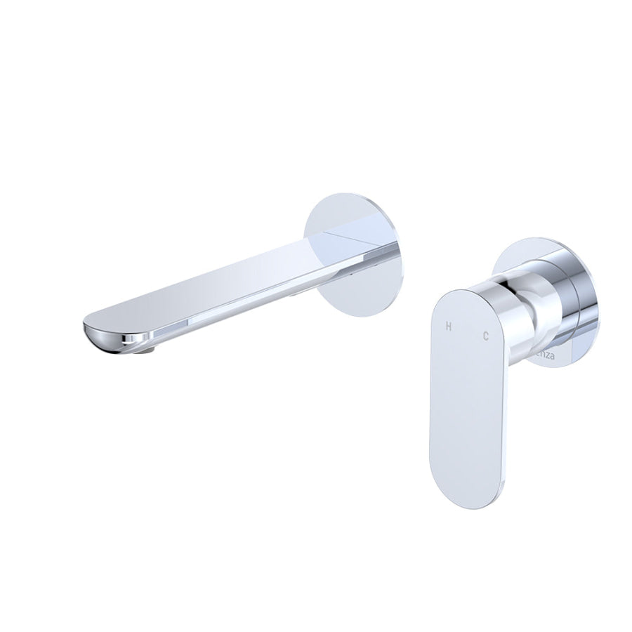 Fienza Empire Slim 160/200mm Outlet Basin/Bath Wall Mixer Set Round Plates Variant Colour Available