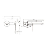 Fienza Empire Slim 160/200mm Outlet Basin/Bath Wall Mixer Set Round Plates Variant Colour Available