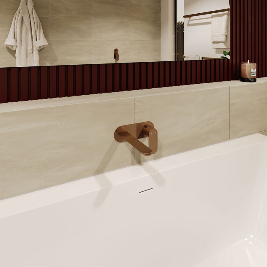Fienza Empire Slim 160/200mm Outlet Basin/Bath Wall Mixer Set Round Plates Variant Colour Available