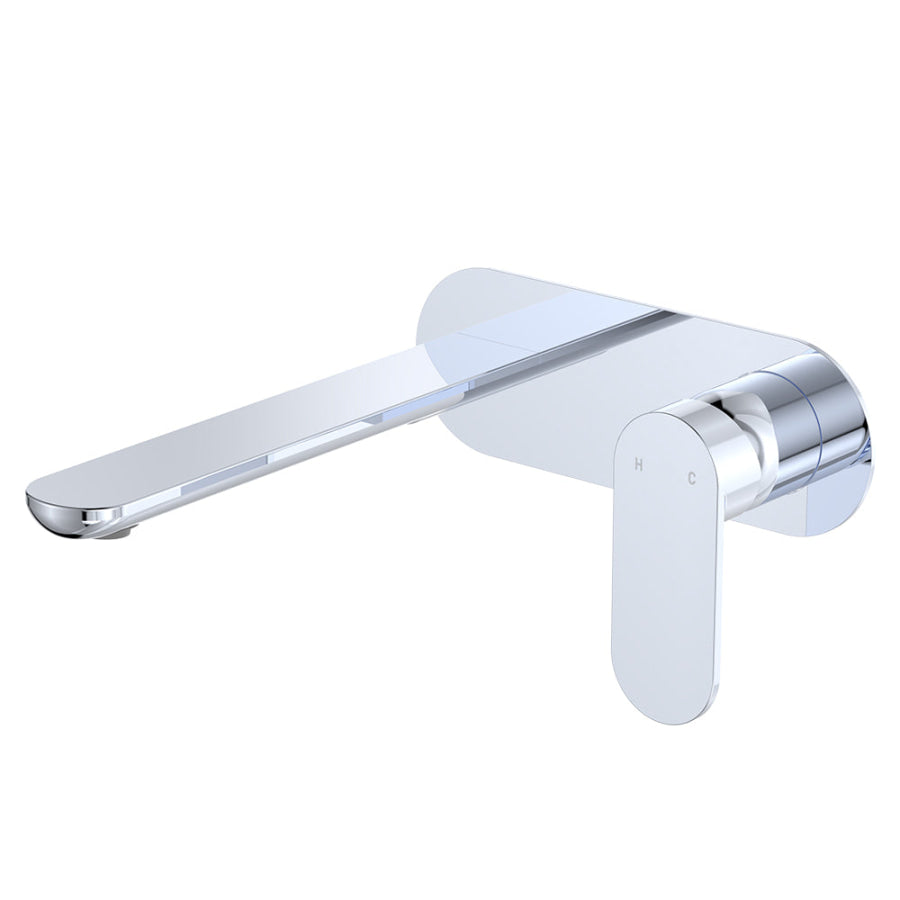 160/200mm Fienza Empire Slim Outlet Basin/Bath Wall Mixer Set Oval Plate Variant Colour Available