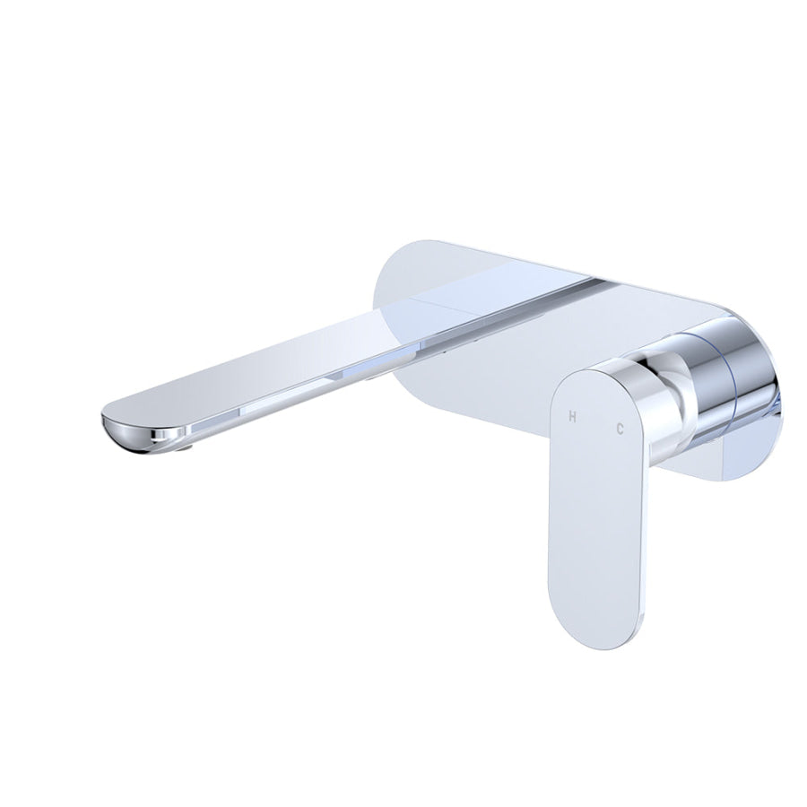 Fienza Empire Slim 160/200mm Outlet Basin/Bath Wall Mixer Set Oval Plate Variant Colour Available