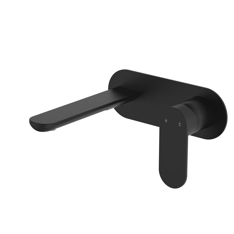 Fienza Empire Slim 160/200mm Outlet Basin/Bath Wall Mixer Set Oval Plate Variant Colour Available