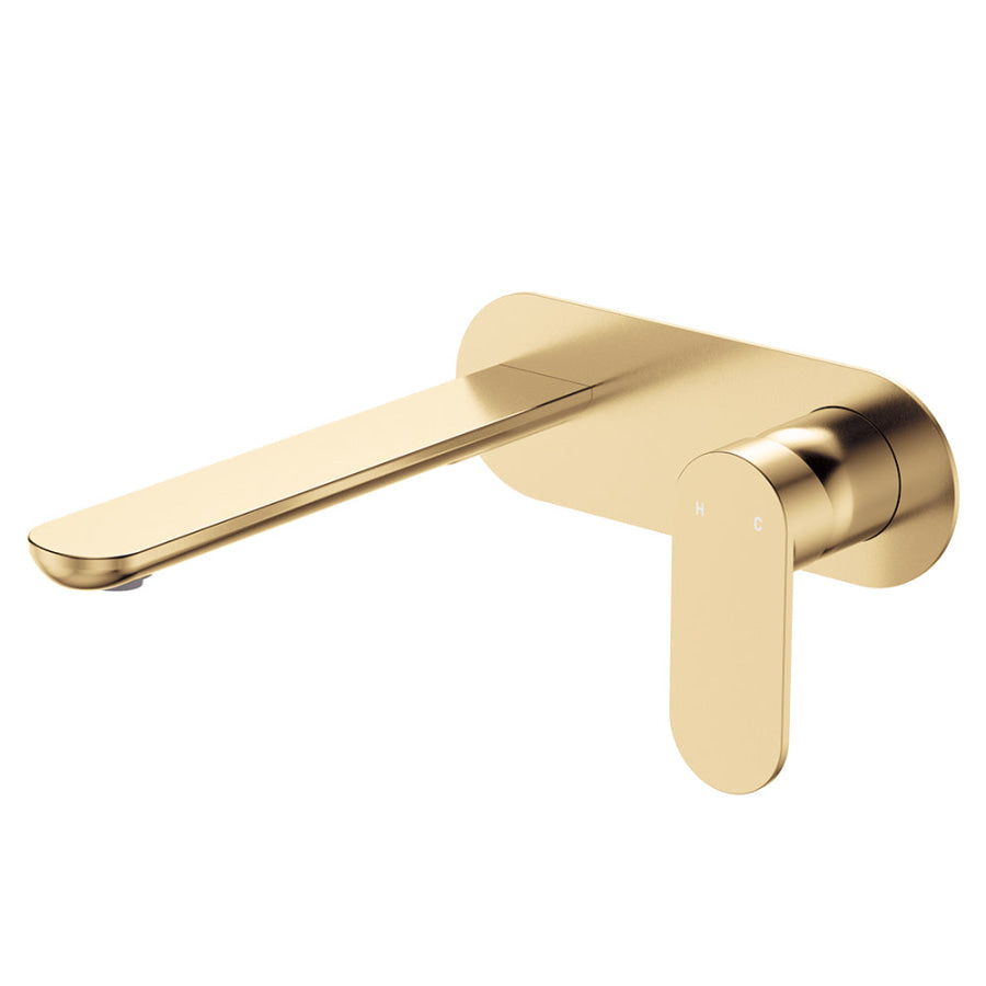 Fienza Empire Slim 160/200mm Outlet Basin/Bath Wall Mixer Set Oval Plate Variant Colour Available