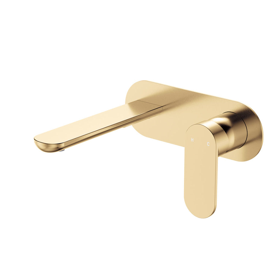Fienza Empire Slim 160/200mm Outlet Basin/Bath Wall Mixer Set Oval Plate Variant Colour Available
