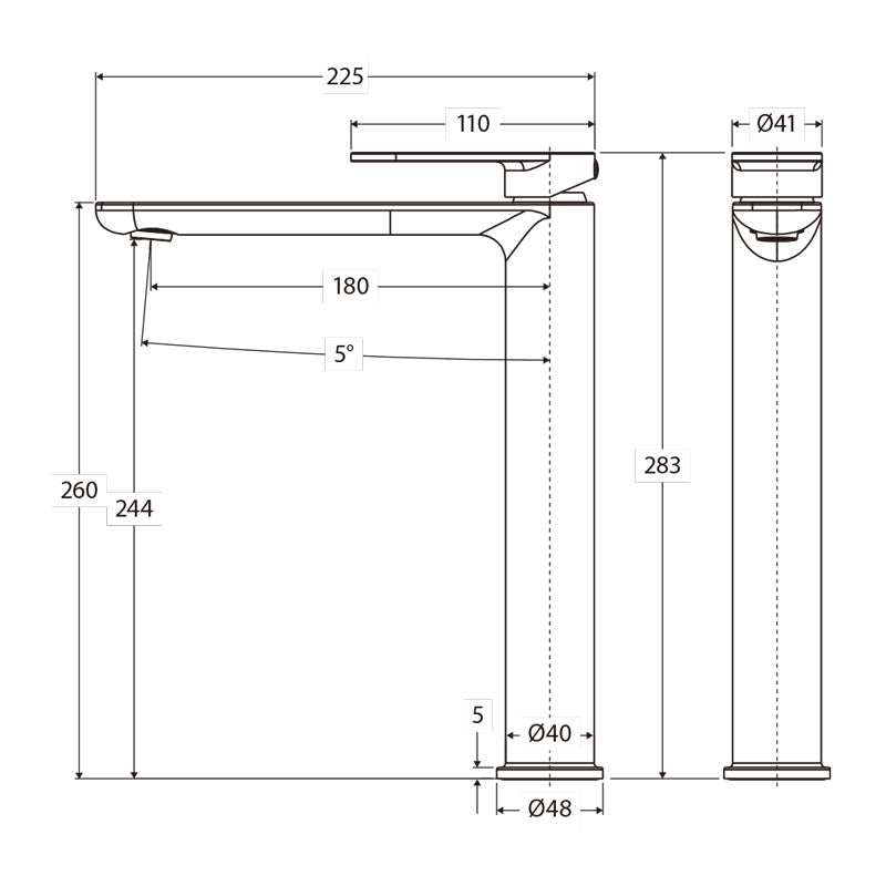 Fienza Empire Slim Cold Start Tall Basin Mixer Variant Colour Available