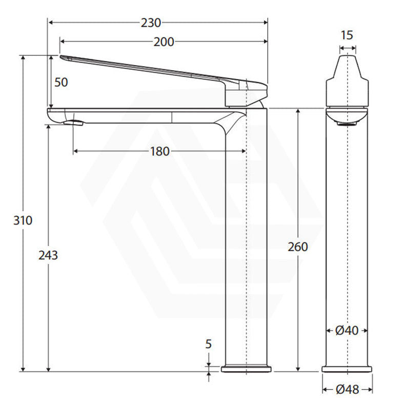 Fienza Empire Care Lead Free Brass Tall Basin Mixer Tap Cold Start Variant Colour Available
