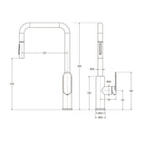 Fienza Empire Slim Swivel Pull Out Kitchen Sink Mixer Tap 5 Colours Available