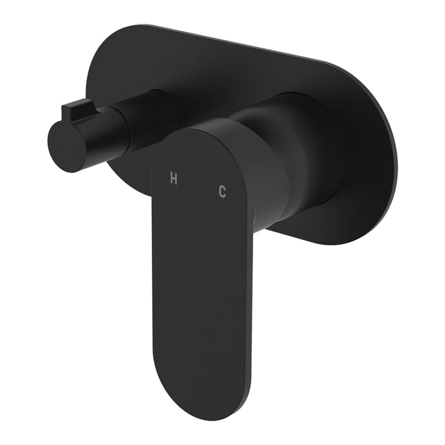 Fienza Empire Slim Horizontal Wall Diverter Mixer with Large Oval Plate Colors Available