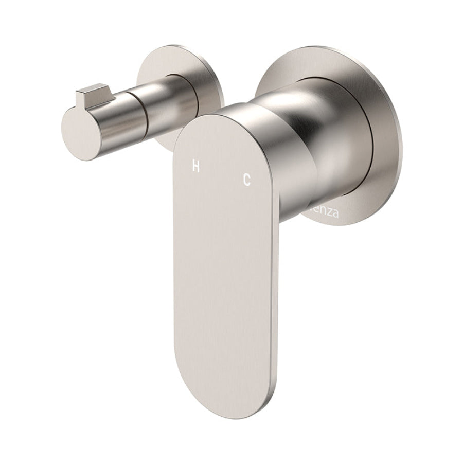 Fienza Empire Slim Horizontal Wall Diverter Mixer with Small Round Plate Available in Multiple Color Options