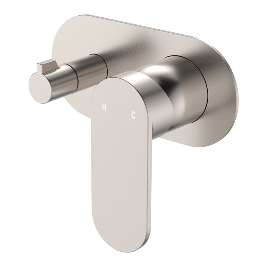 Fienza Empire Slim Horizontal Wall Diverter Mixer with Large Oval Plate Colors Available