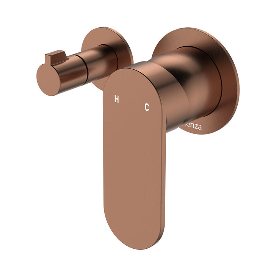 Fienza Empire Slim Horizontal Wall Diverter Mixer with Small Round Plate Available in Multiple Color Options