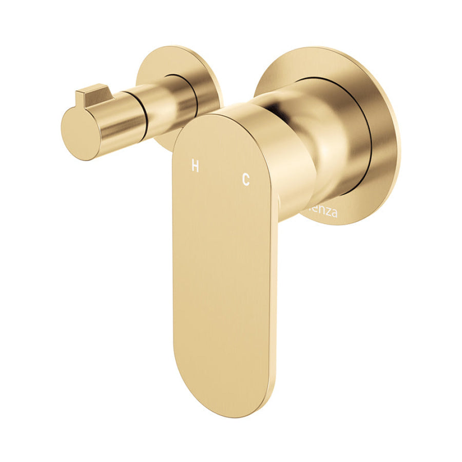 Fienza Empire Slim Horizontal Wall Diverter Mixer with Small Round Plate Available in Multiple Color Options