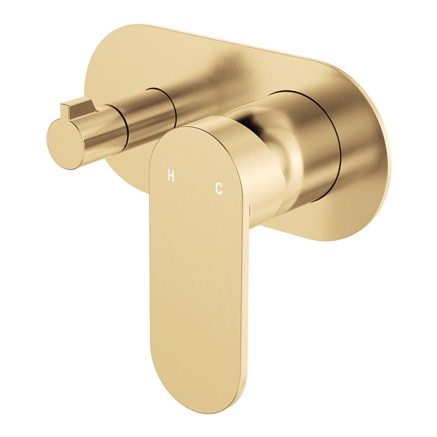 Fienza Empire Slim Horizontal Wall Diverter Mixer with Large Oval Plate Colors Available