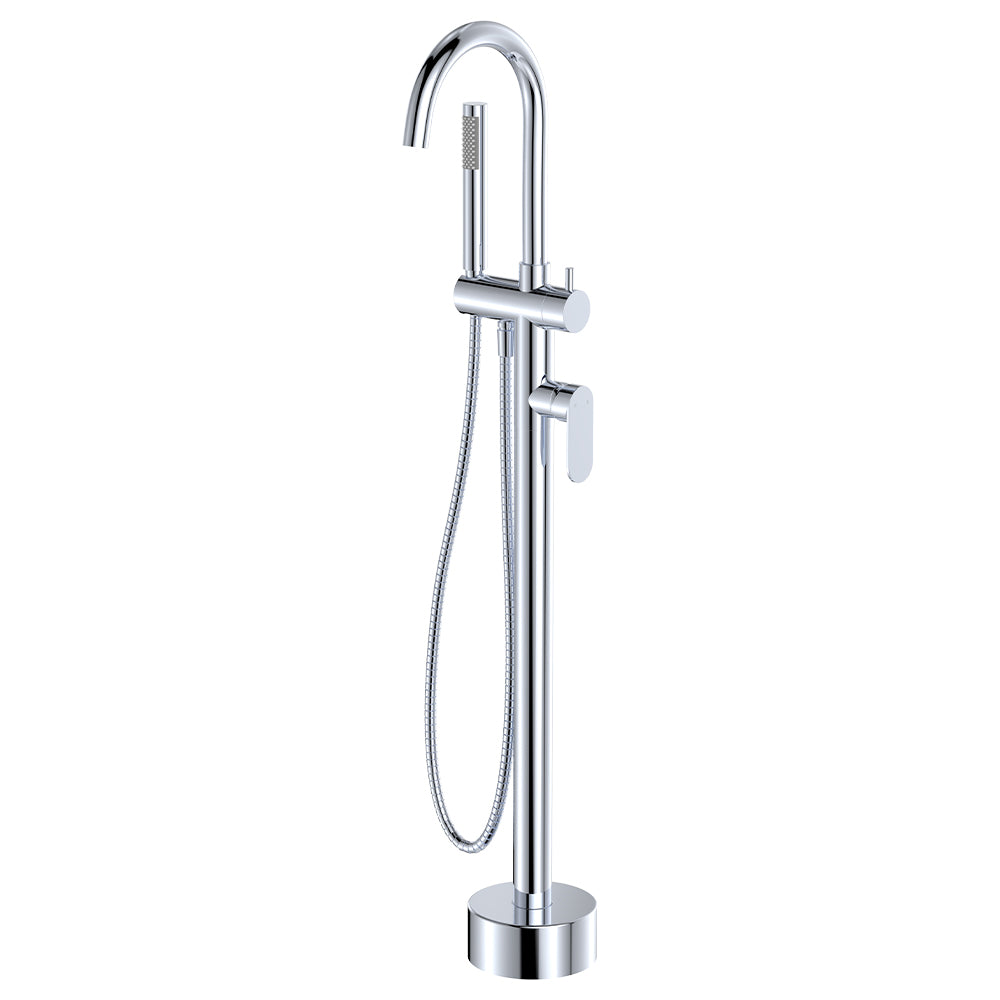 Fienza Empire Slim Floor Mounted Bath Mixer With Hand Shower Variant Colour Available