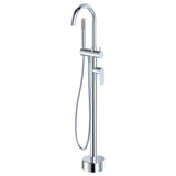 Fienza Empire Slim Floor Mounted Bath Mixer With Hand Shower Variant Colour Available
