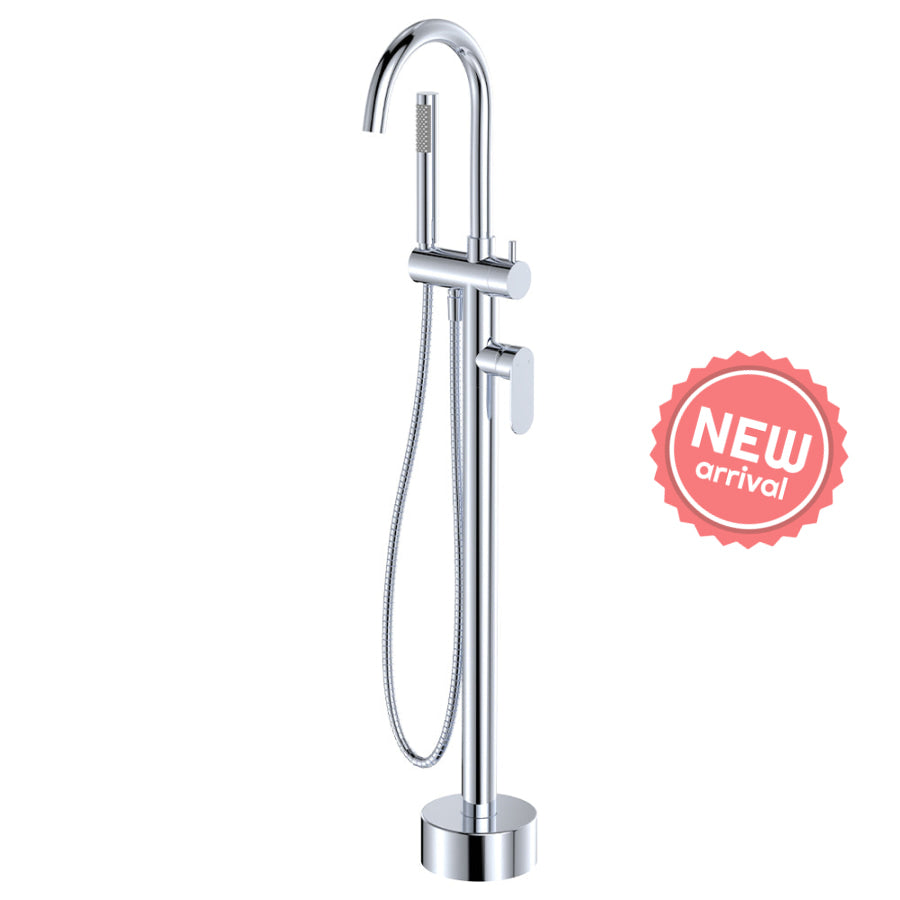 Fienza Empire Slim Floor Mounted Bath Mixer With Hand Shower Variant Colour Available