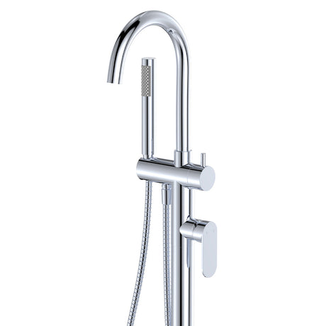 Fienza Empire Slim Floor Mounted Bath Mixer With Hand Shower Variant Colour Available