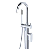Fienza Empire Slim Floor Mounted Bath Mixer With Hand Shower Variant Colour Available