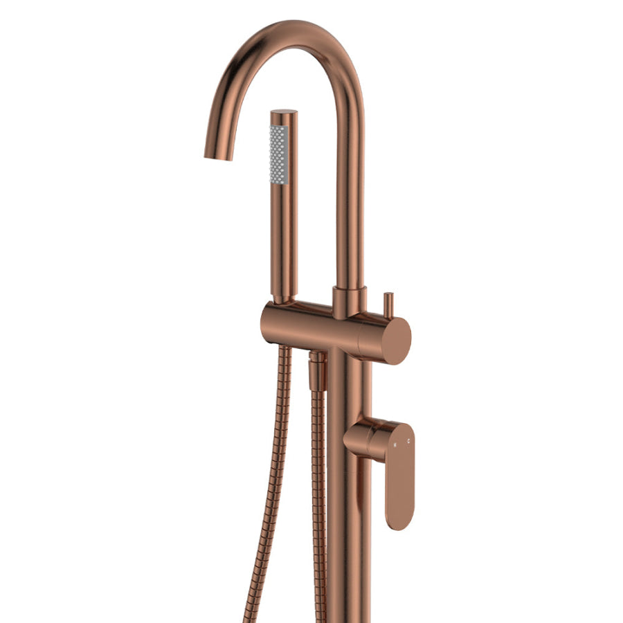 Fienza Empire Slim Floor Mounted Bath Mixer With Hand Shower Variant Colour Available