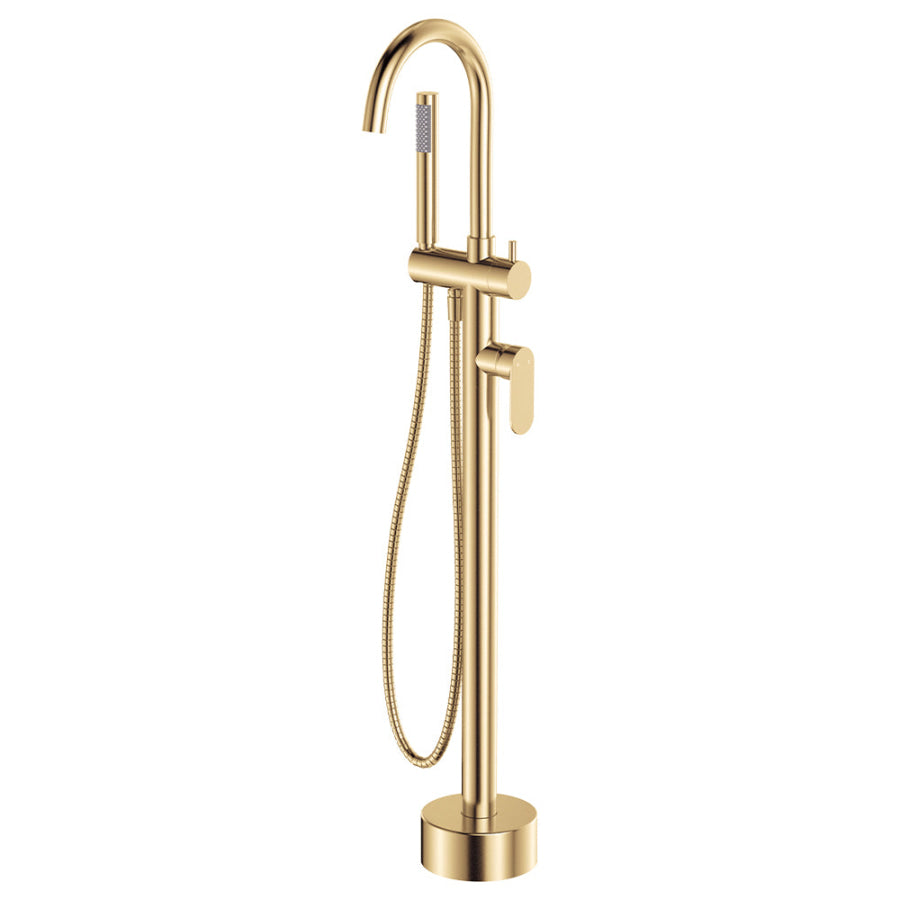 Fienza Empire Slim Floor Mounted Bath Mixer With Hand Shower Variant Colour Available