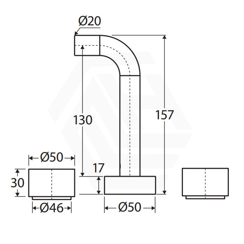 Fienza Kaya 130/180/220mm Stainless Steel Wall Mounted Tap Set Variant Colour Available