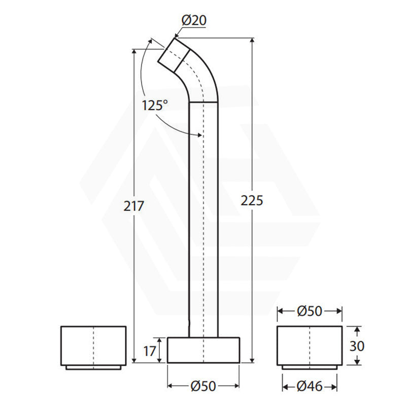 Fienza Kaya 130/180/220mm Stainless Steel Wall Mounted Tap Set Variant Colour Available