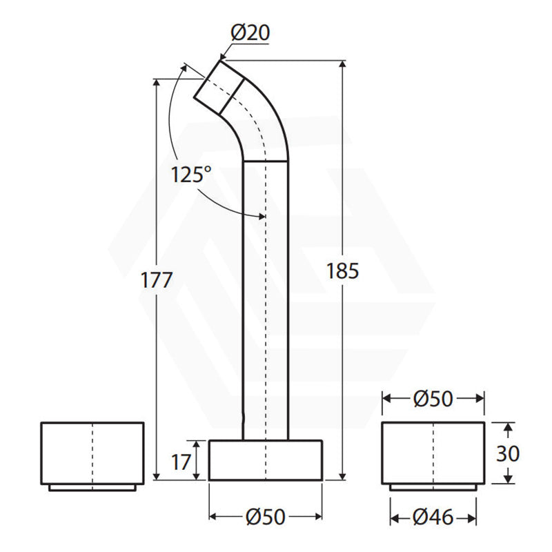 Fienza Kaya 130/180/220mm Stainless Steel Wall Mounted Tap Set Variant Colour Available