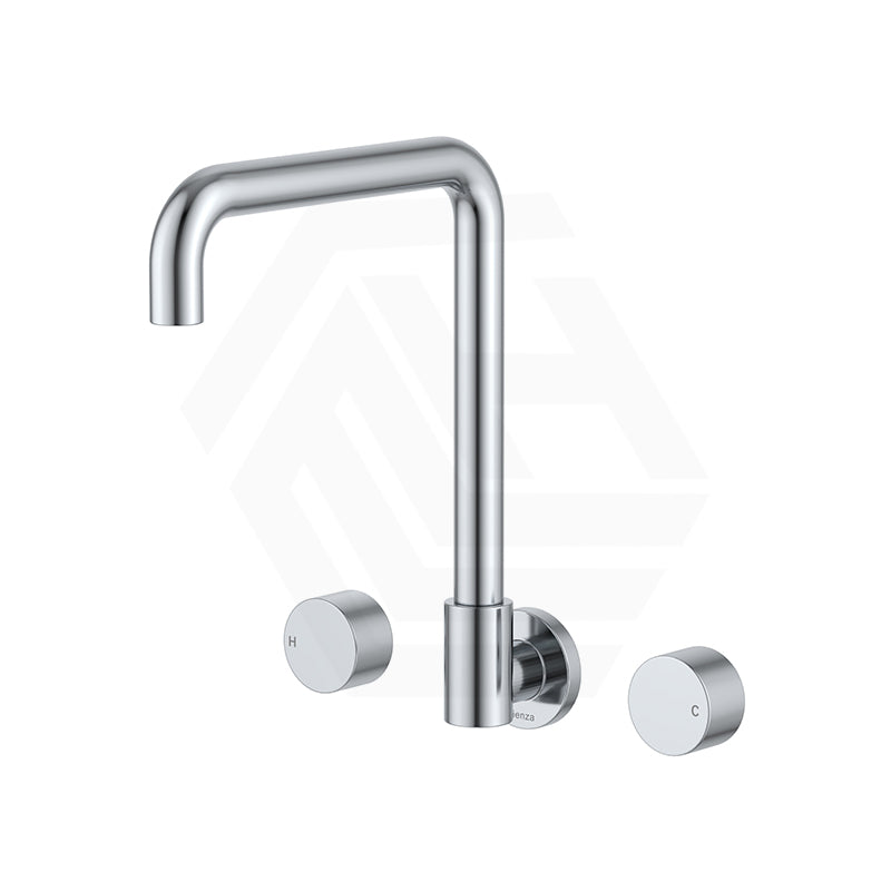 Fienza Kaya Squareline Wall Mounted Tap Set Swivel Outlet Variant Colour Available