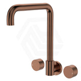 Fienza Kaya Squareline Wall Mounted Tap Set Swivel Outlet Variant Colour Available