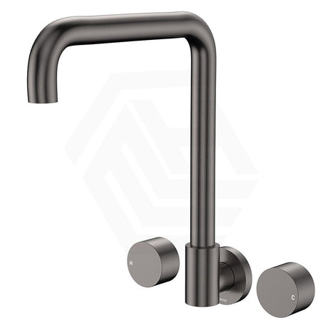 Fienza Kaya Squareline Wall Mounted Tap Set Swivel Outlet Variant Colour Available