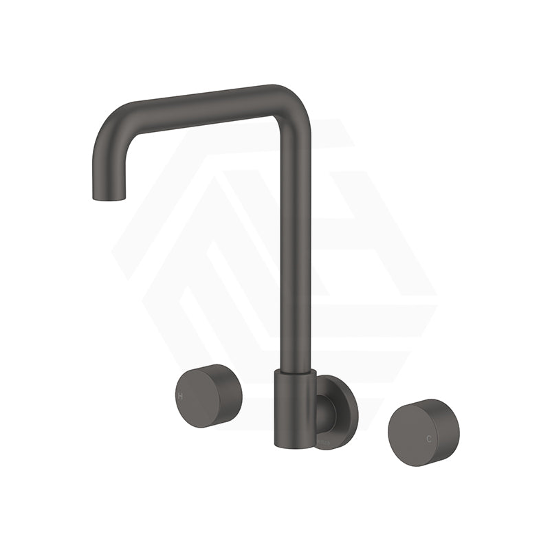 Fienza Kaya Squareline Wall Mounted Tap Set Swivel Outlet Variant Colour Available