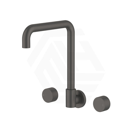 Fienza Kaya Squareline Wall Mounted Tap Set Swivel Outlet Variant Colour Available
