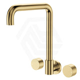 Fienza Kaya Squareline Wall Mounted Tap Set Swivel Outlet Variant Colour Available