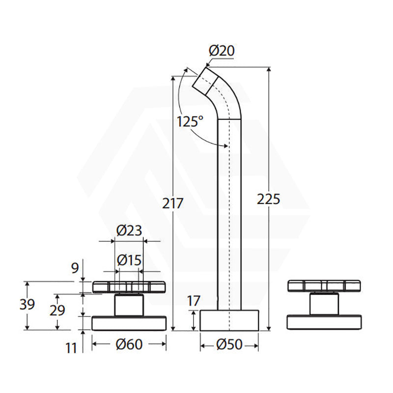 Fienza Kaya 130/180/220mm Wall Mounted Basin/Bath Cross Tap Set Variant Colour Available