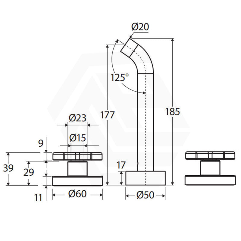 Fienza Kaya 130/180/220mm Wall Mounted Basin/Bath Cross Tap Set Variant Colour Available