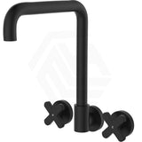 Fienza Kaya Squareline Wall Mounted Cross Tap Set Swivel Spout Variant Colours Available