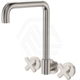 Fienza Kaya Squareline Wall Mounted Cross Tap Set Swivel Spout Variant Colours Available