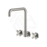 Fienza Kaya Squareline Wall Mounted Cross Tap Set Swivel Spout Variant Colours Available