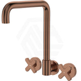 Fienza Kaya Squareline Wall Mounted Cross Tap Set Swivel Spout Variant Colours Available