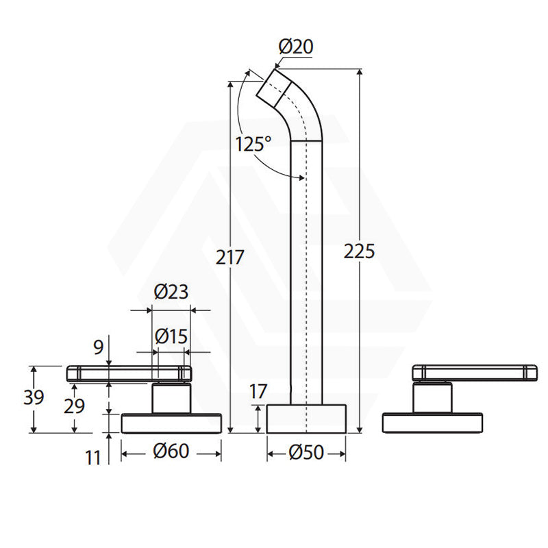 Fienza Kaya 130/180/220mm Wall Mounted Basin/Bath Lever Tap Set Variant Colour Available