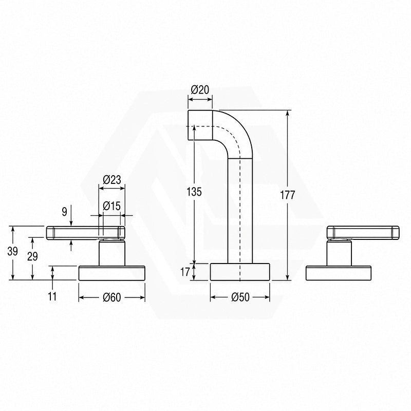 Fienza Kaya 130/180/220mm Wall Mounted Basin/Bath Lever Tap Set Variant Colour Available