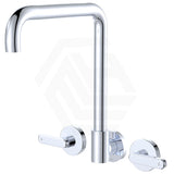 Fienza Kaya Squareline Wall Mounted Lever Tap Set Swivel Spout Variant Colour Available