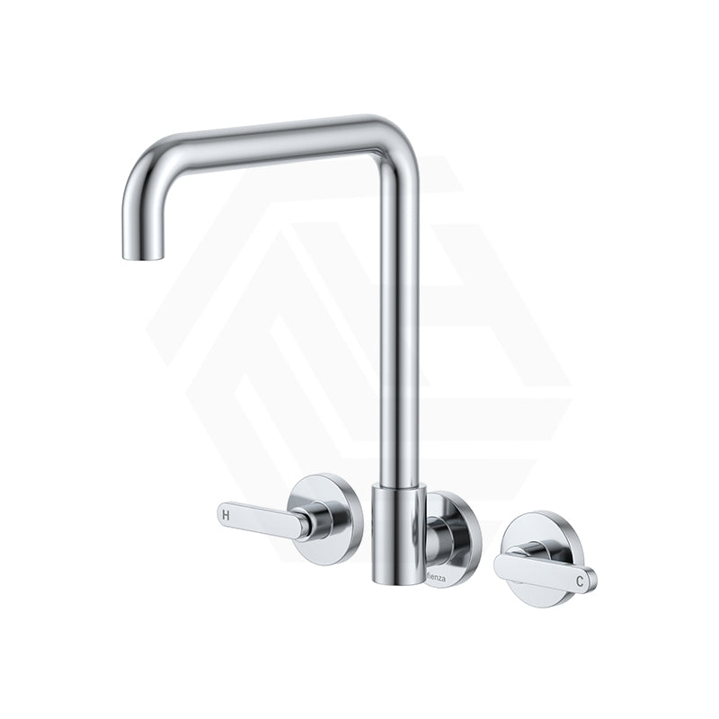 Fienza Kaya Squareline Wall Mounted Lever Tap Set Swivel Spout Variant Colour Available