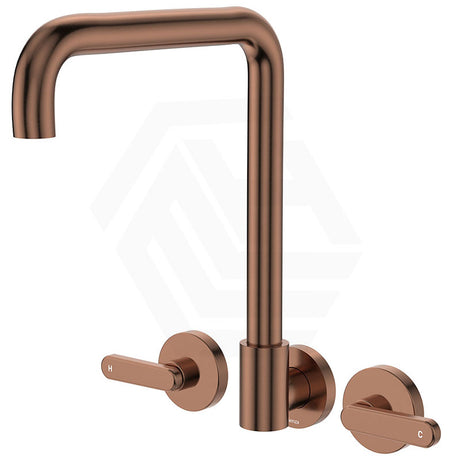 Fienza Kaya Squareline Wall Mounted Lever Tap Set Swivel Spout Variant Colour Available