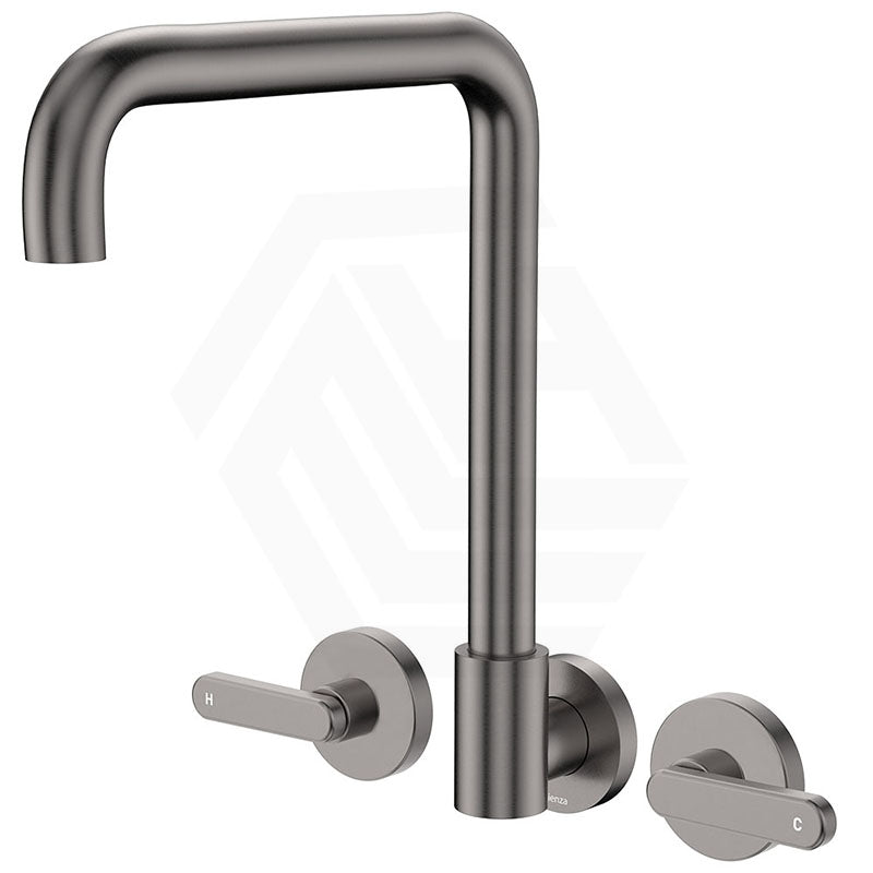 Fienza Kaya Squareline Wall Mounted Lever Tap Set Swivel Spout Variant Colour Available