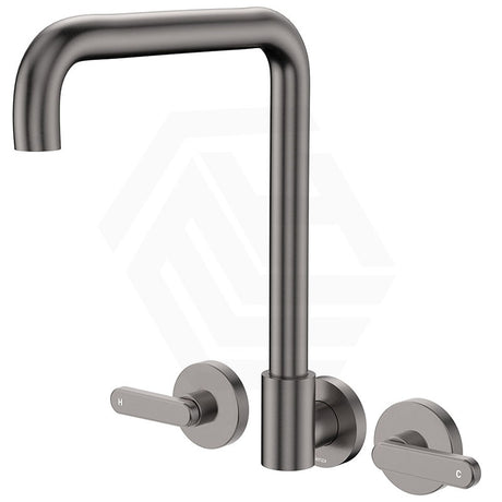 Fienza Kaya Squareline Wall Mounted Lever Tap Set Swivel Spout Variant Colour Available