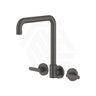 Fienza Kaya Squareline Wall Mounted Lever Tap Set Swivel Spout Variant Colour Available