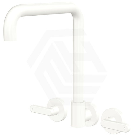 Fienza Kaya Squareline Wall Mounted Lever Tap Set Swivel Spout Variant Colour Available