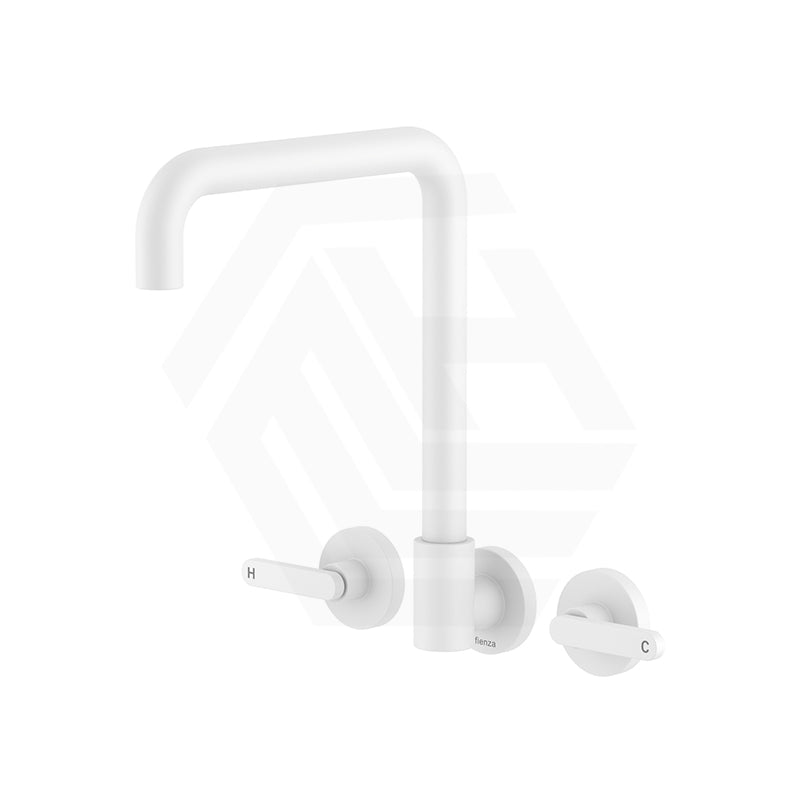 Fienza Kaya Squareline Wall Mounted Lever Tap Set Swivel Spout Variant Colour Available